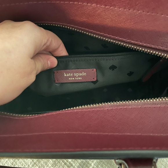 Kate Spade Black and Burgundy Floral Handbag - Picture 4 of 12